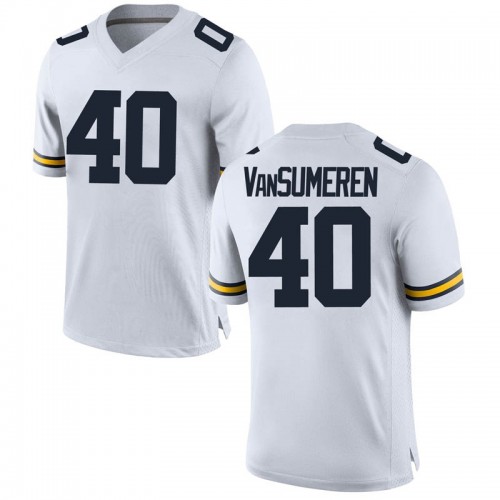 Ben VanSumeren Michigan Wolverines Men's NCAA #40 White Game Brand Jordan College Stitched Football Jersey RYA2754YT